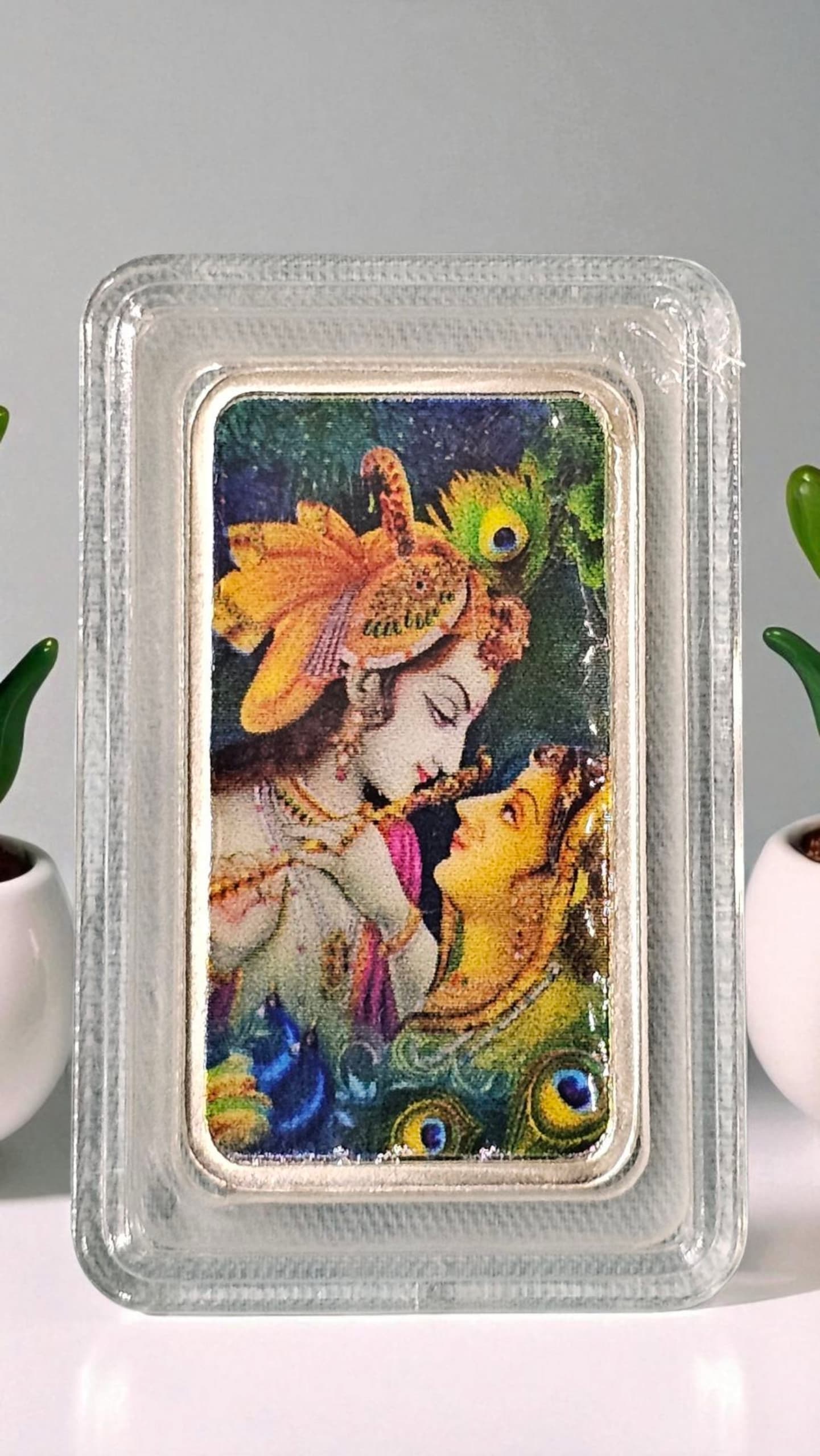 Radha Krishna Pure Silver Coin — Divine Elegance Encapsulated